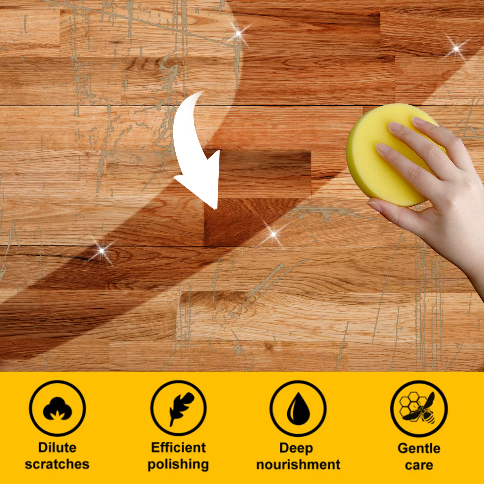 Cire d'abeille pour meubles en bois, revitalisant, redonne de la brillance, prévient les fissures, imperméabilise, entretien du bois pour sols, armoires, portes, outils