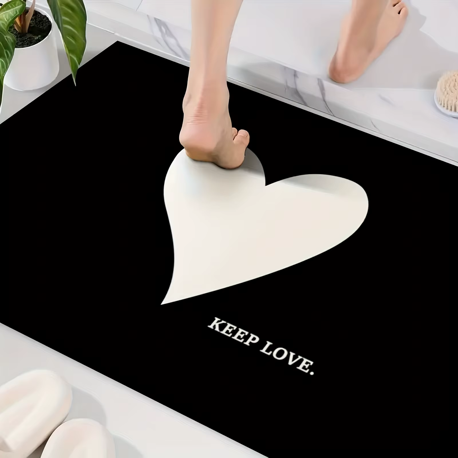 VIKAMA – tapis en forme de cœur pour la saint-valentin, doux et confortable, pour chambre à coucher, antidérapant, pour salle de bain et cuisine, décoration de maison