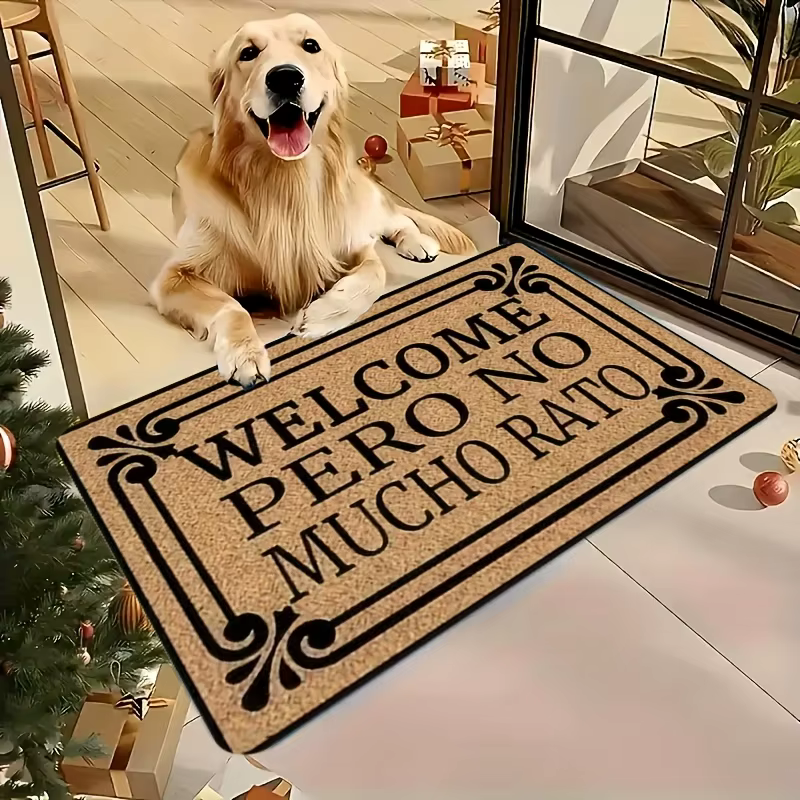 Tapis de porte simple à fleurs de café