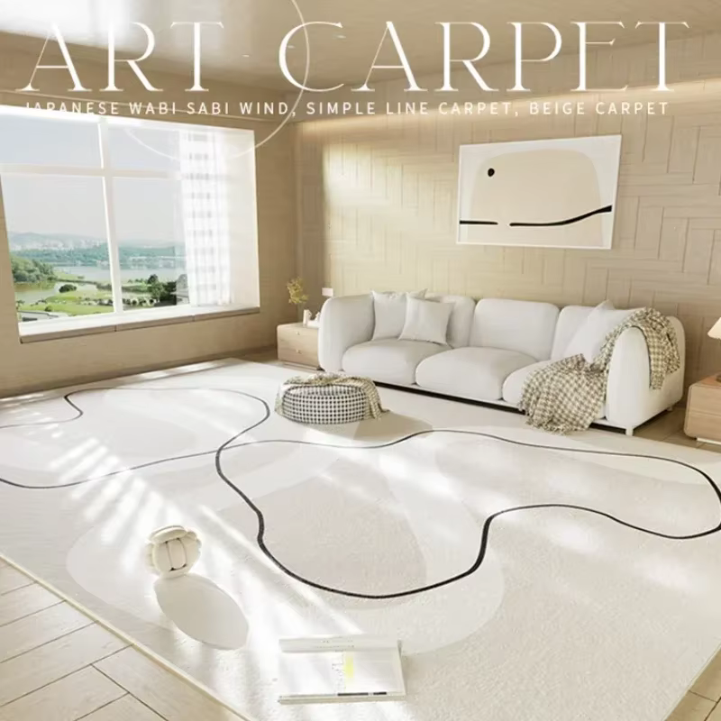 Tapis japonais en peluche doux et moelleux