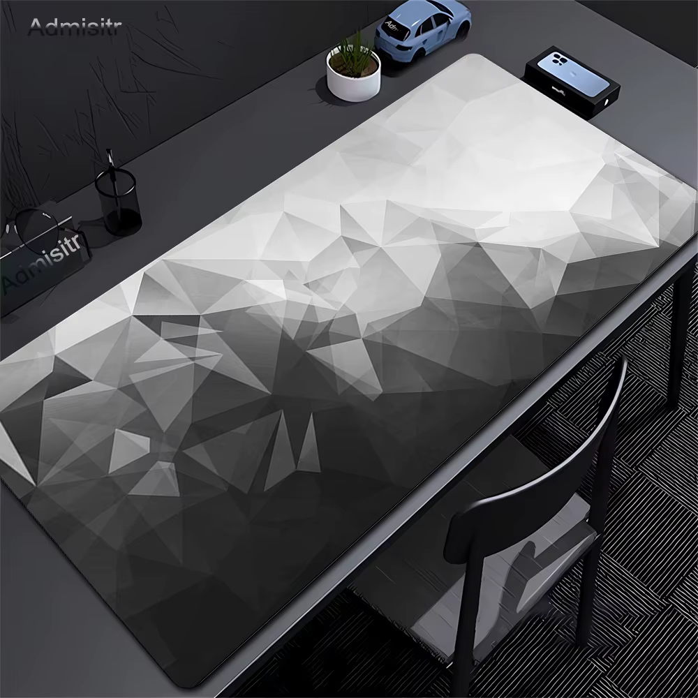 Tapis de souris Gamer noir et blanc, antidérapant, résistant à l'usure, fond en caoutchouc avec bord cousu, adapté au travail 400x900