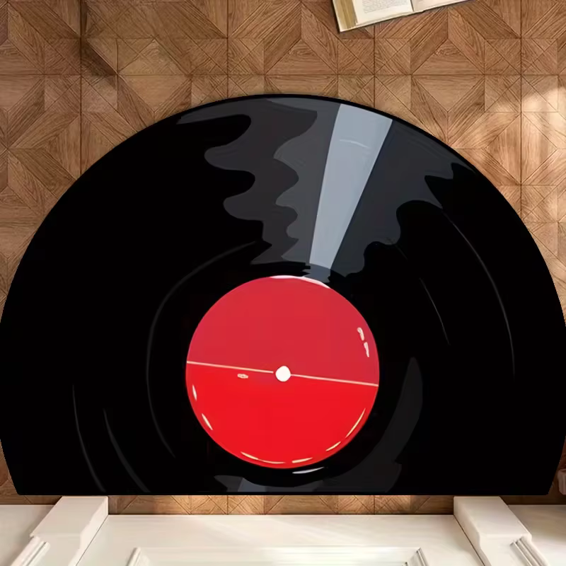 Paillasson semi-circulaire vintage en vinyle