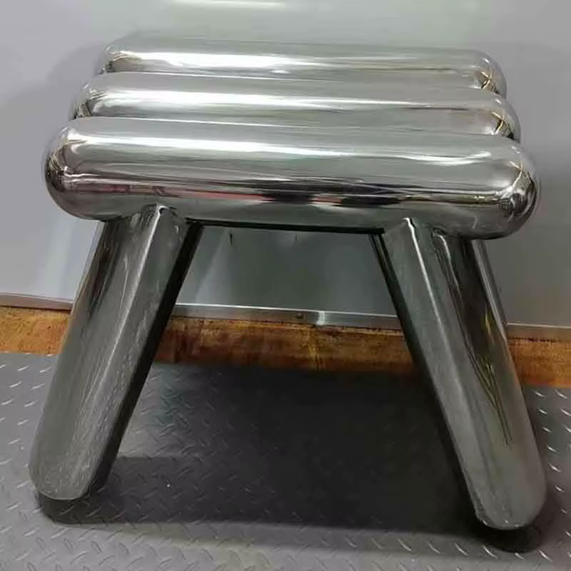 Tabouret en acier inoxydable, tabouret à langer pour chaussures de maison, repose-pieds, sièges en métal, tabouret d'art de luxe, chaise de loisirs, meubles nordiques, personnalisé