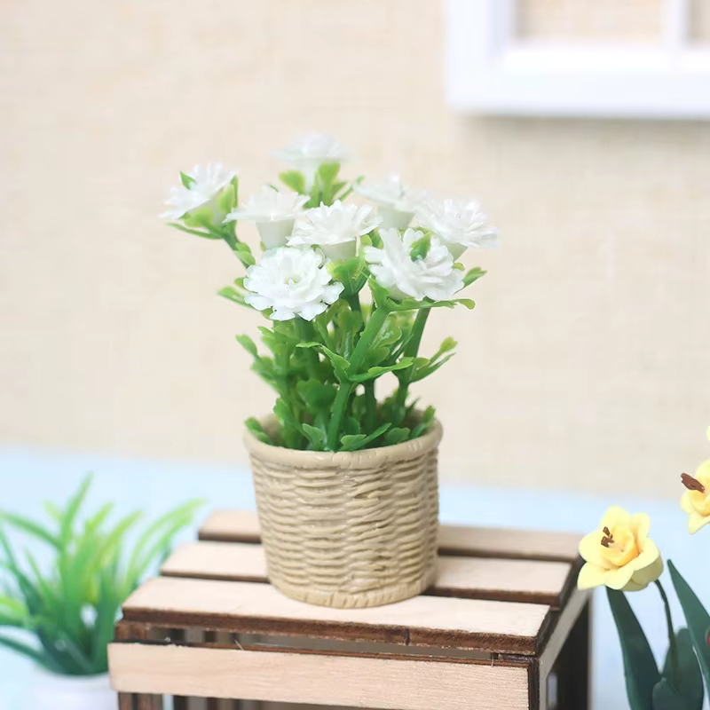 1 pièce, nouveau modèle d'arbre miniature vert en pot, plante artificielle, décoration maison et jardin, jouet, mini-maison de poupée 1:12, pot de fleurs menthe