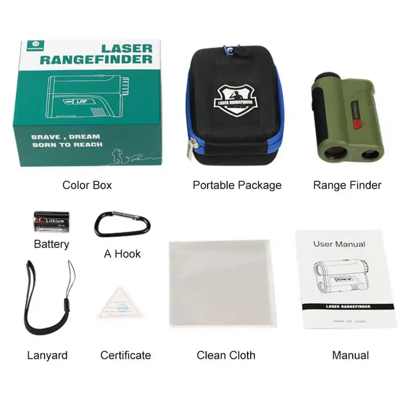 Télémètre laser à affichage rouge OLED pour la chasse, 1200, 2000 verges avec amplification 7x, compteur longue distance, extérieur