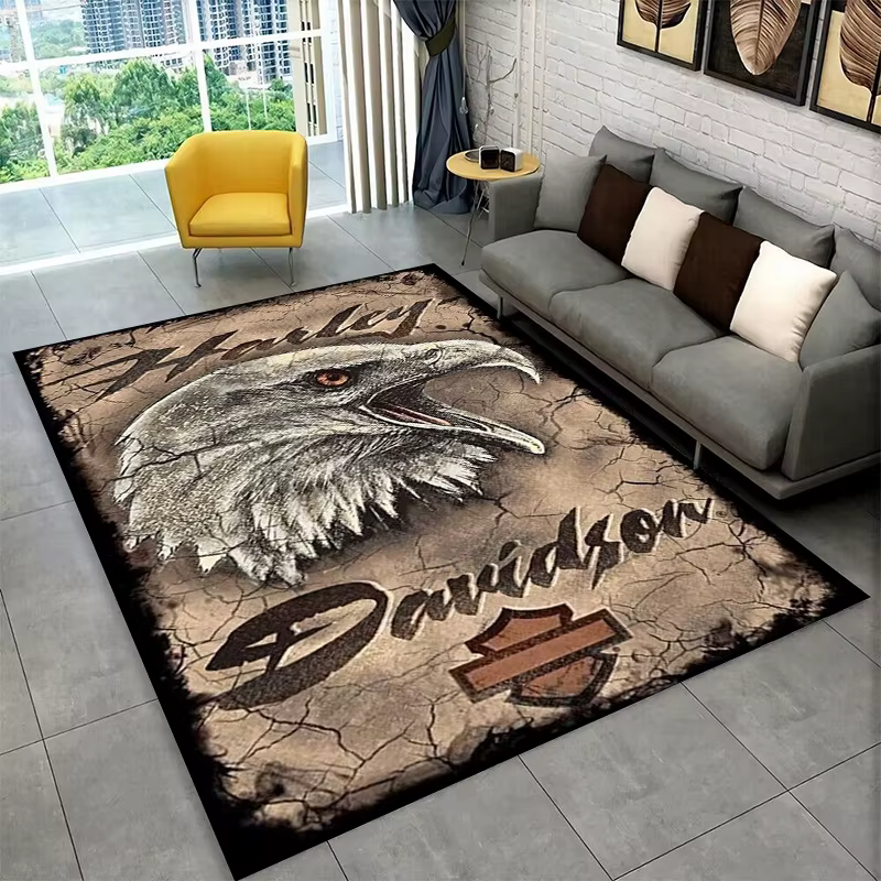 Tapis antidérapant rétro H-Harleys Racing Moto pour salon