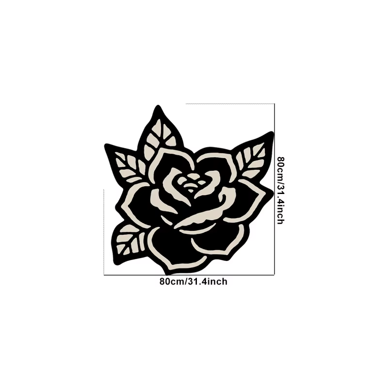 VIKAMA Tapis rose minimaliste noir et blanc