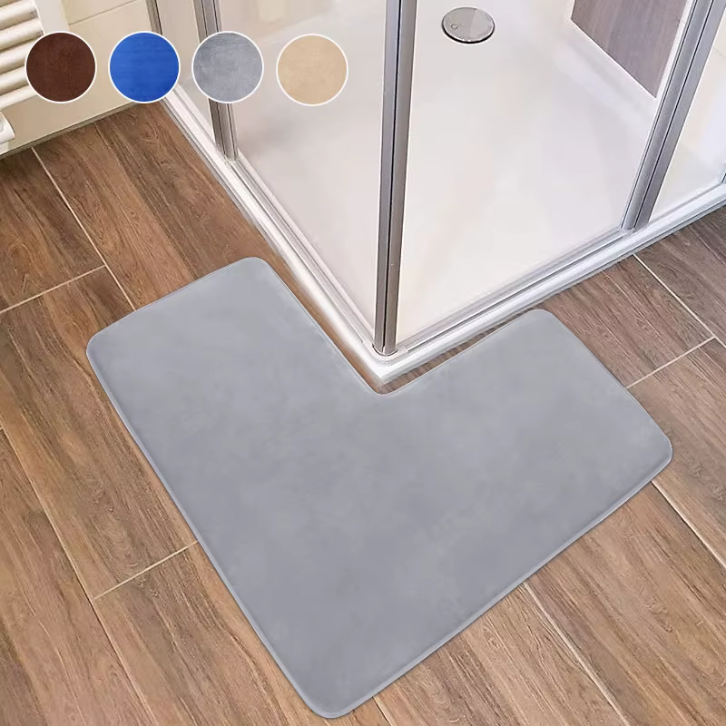 Tapis de bain en forme de L