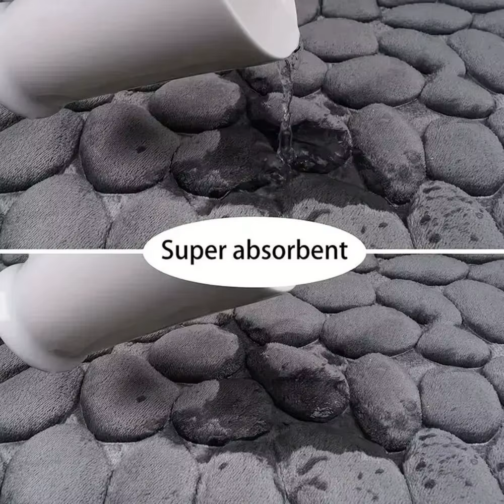 Tapis de bain en relief pavé