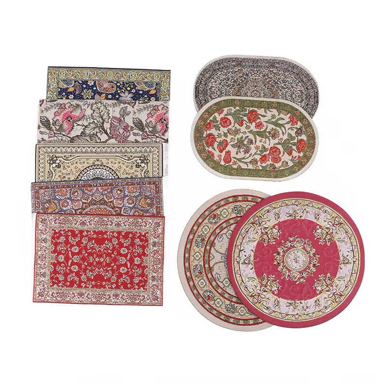 Tapis de couverture de sol de style turc, jouet de courses, maison l'inventaire, rond, carré, polymères de sol, modèle de bricolage, décor de chambre et de salon, 1PC