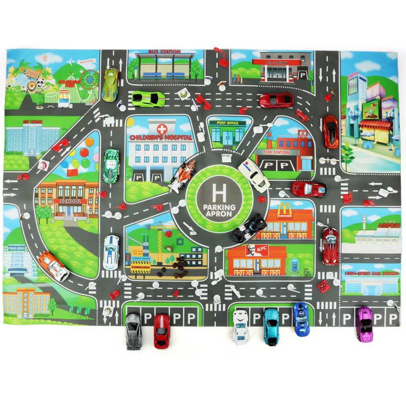 83*58 cm/130*100 cm tapis de route enfants trafic voiture carte jouet éducatif
