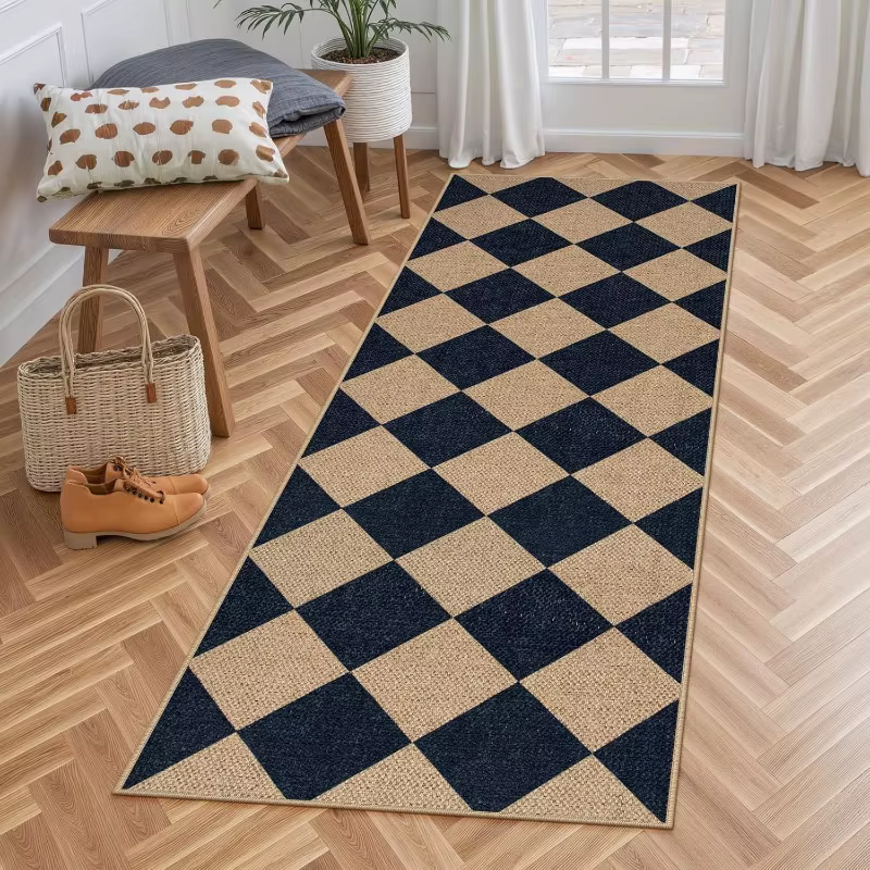Tapis de couloir à carreaux