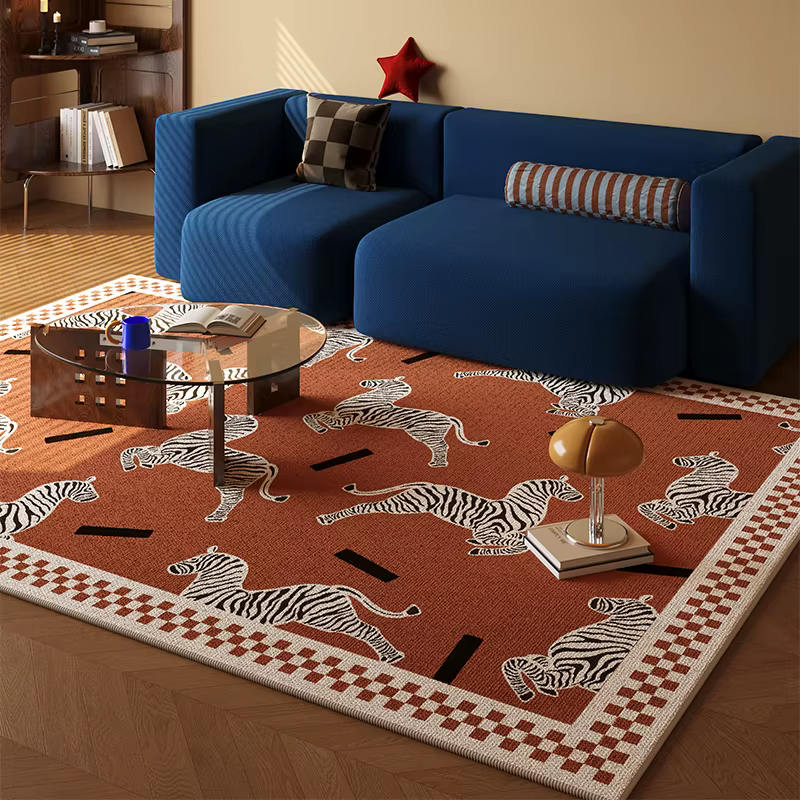 Tapis de style rétro pour chambre à coucher