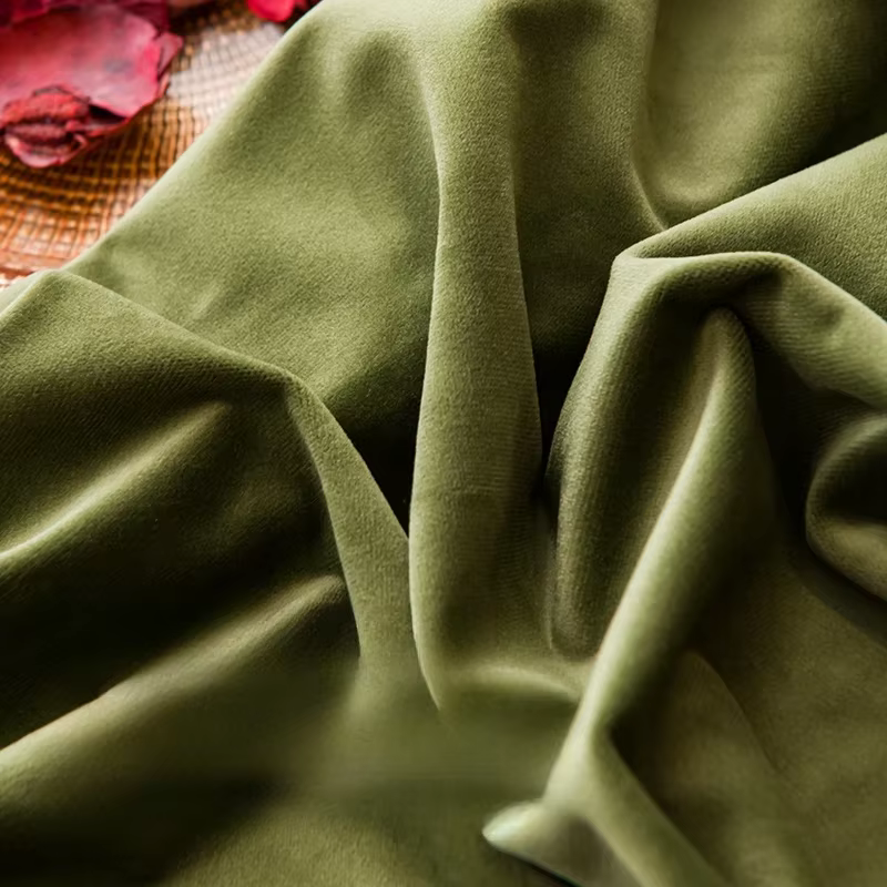 Rideaux en velours vert Olive pour salon chambre à coucher