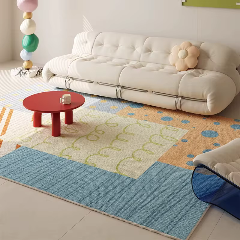 Tapis de sol coloré Dopamine pour salon