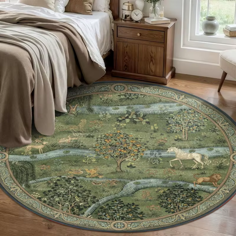 Tapis rond doux et antidérapant
