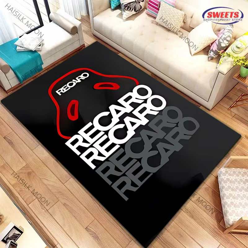 Tapis imprimé à motif de logo R-Recaro
