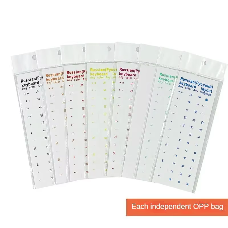 Autocollant de clavier Transparent russe, 1 pièce, lettres de langue, étiquette noire et blanche, anti-poussière, accessoires pour ordinateur portable