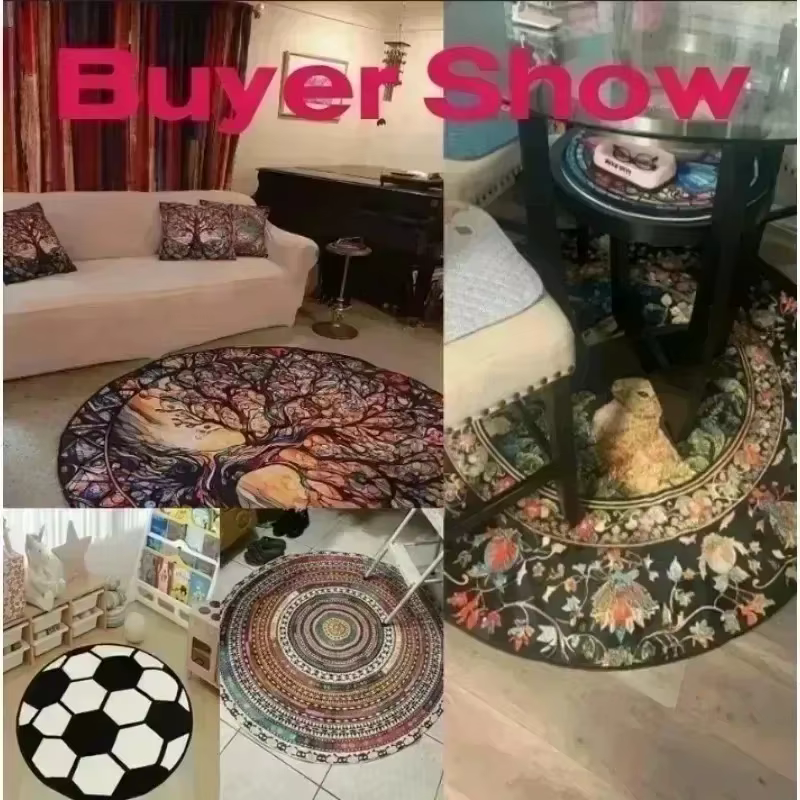 Tapis rond Gnome de noël
