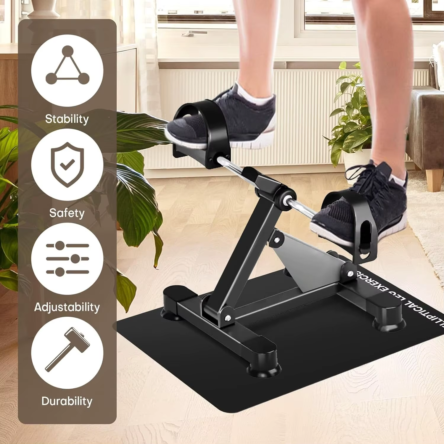 Tapis d'exercice antidérapant et insonorisant, protection de sol robuste pour tapis de course, vélo et équipement de gym