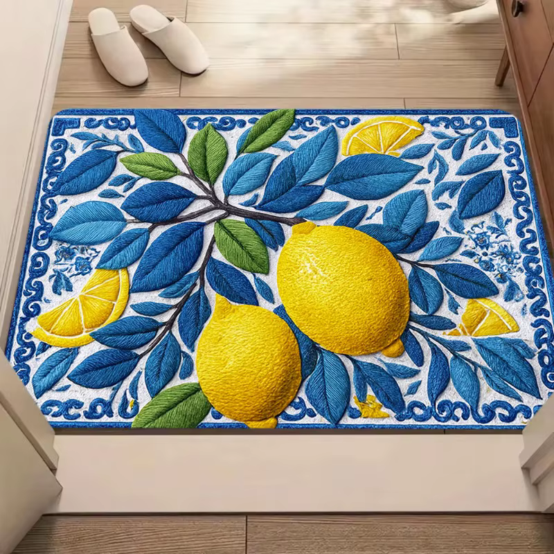 Tapis de cuisine en céramique de fruits citron d'été