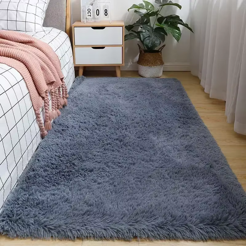 Tapis moelleux en peau de mouton blanc crème