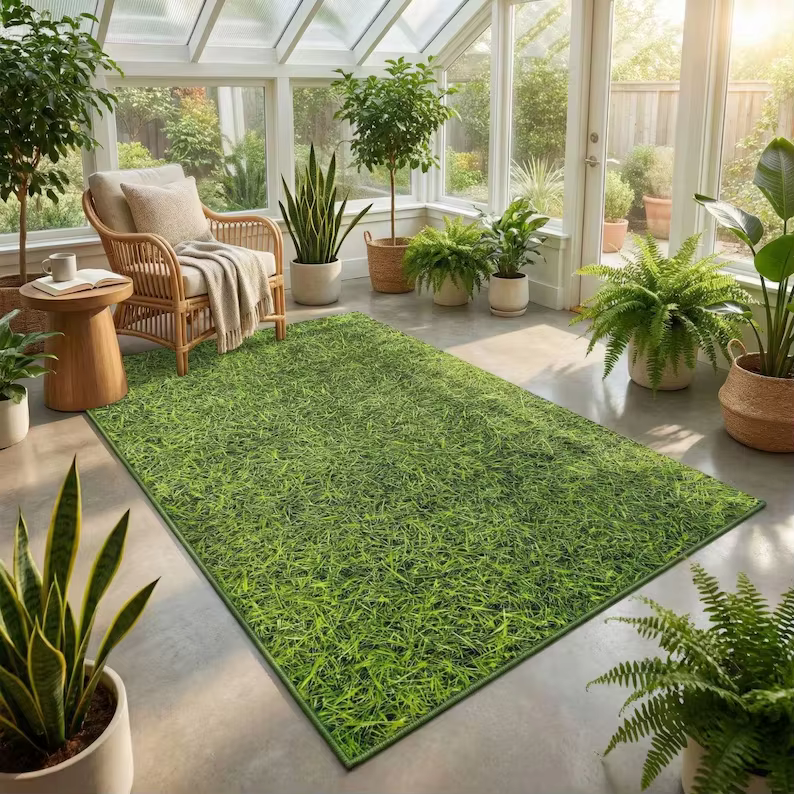 Tapis à texture réaliste de type herbe