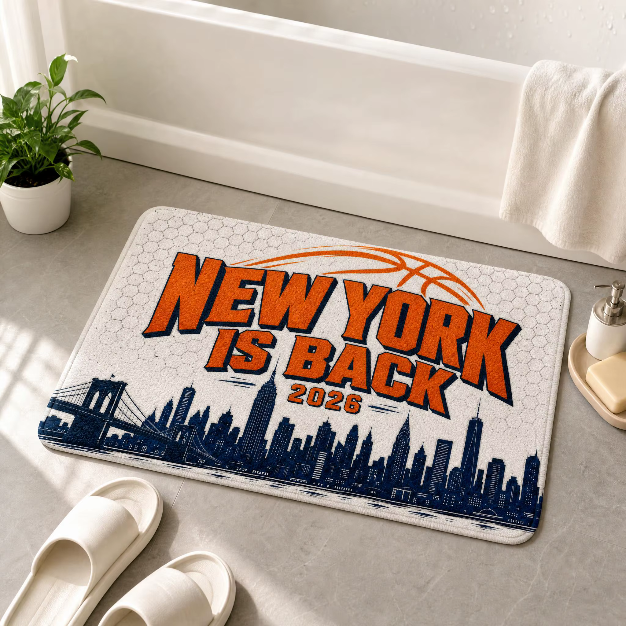 Paillasson vintage avec motif de l'horizon de New York