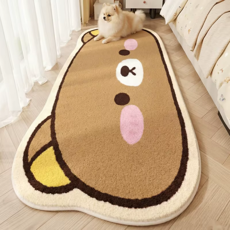 Tapis long en peluche Kawaii Rilakkuma