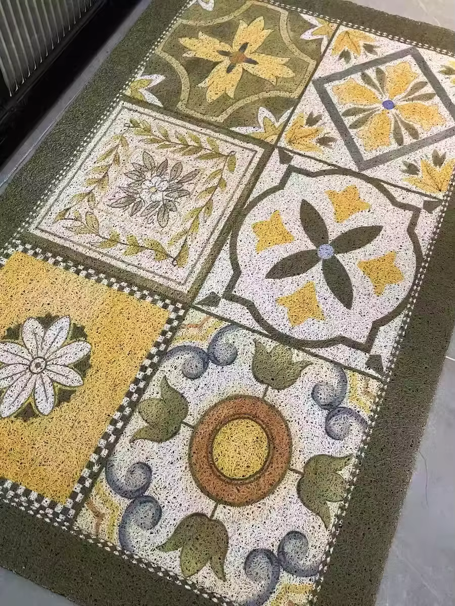 Naples grille tapis de porte PVC anti-dérapant paillasson extérieur soie boucle décor à la maison