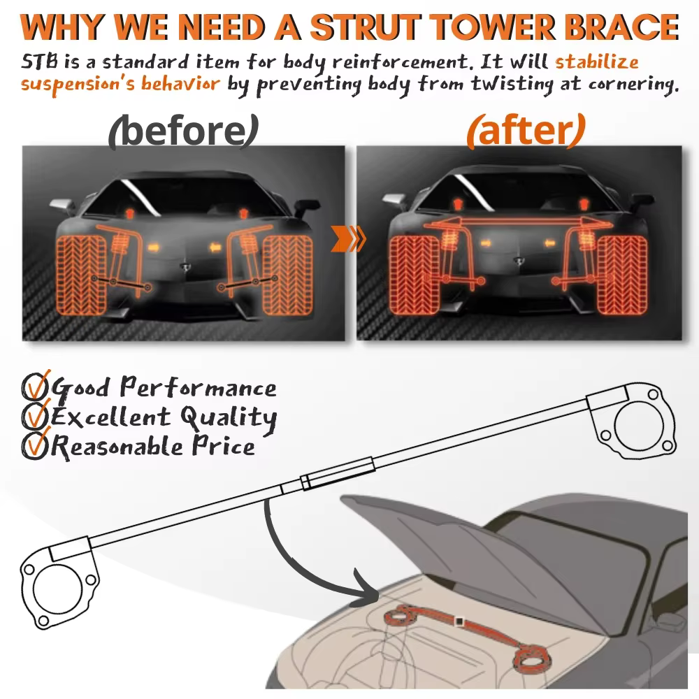 Barre de support avant pour Suzuki Kizashi Sedan 2009 – 2016, stabilisateur de choc supérieur, barre de balancement Anti-roulis