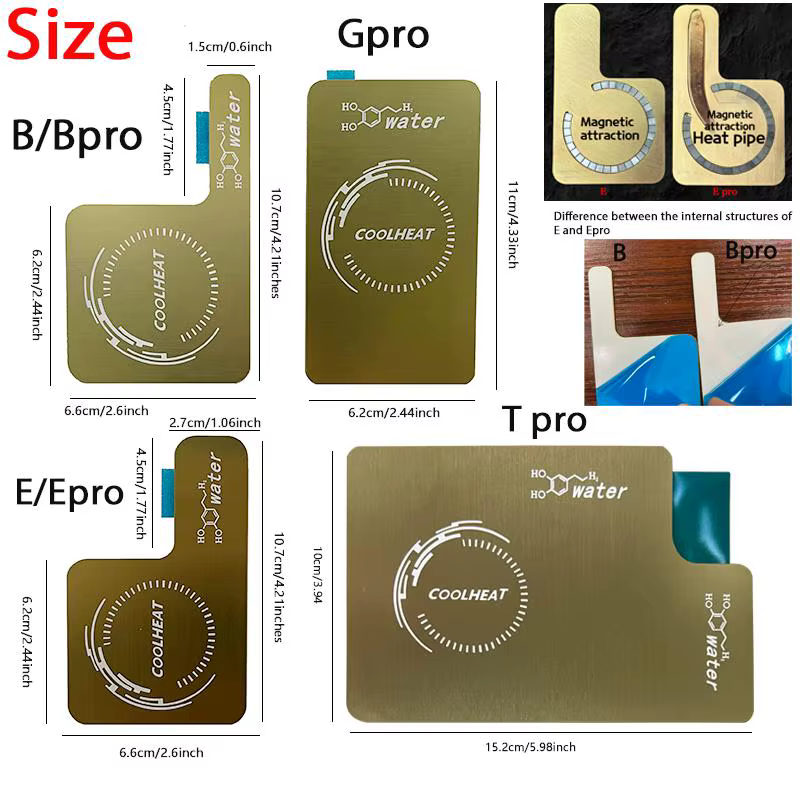 Plaque de chambre de vapeur pour refroidisseur mobile augmente la zone de dissipation thermique, feuille d'aluminium avec aimant adhésif thermoconducteur