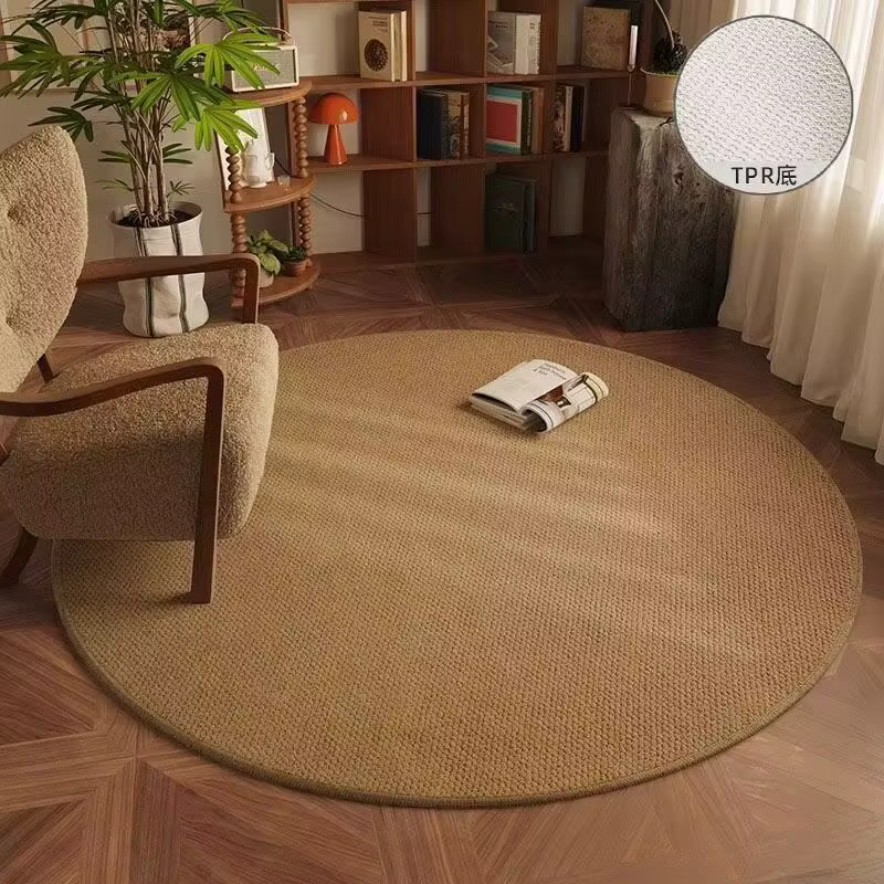 Tapis circulaire durable et résistant à la saleté pour salon