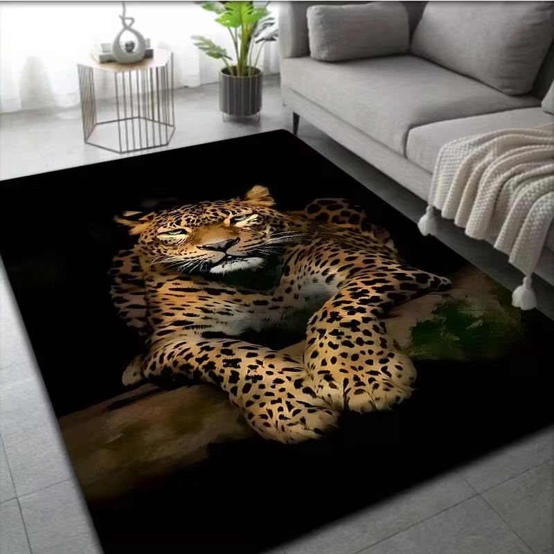 Tapis de sol à motif léopard décontracté