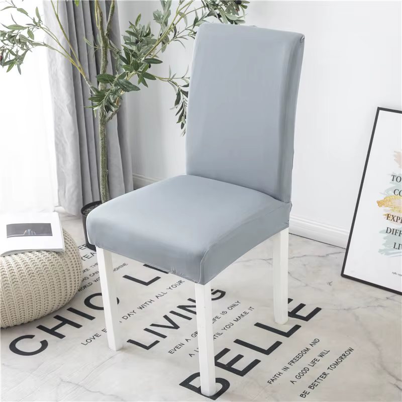 Housses de chaise de bureau en Spandex de couleur grise, housses de protection de siège pour hôtel, Banquet, mariage, taille universelle 1 pièce