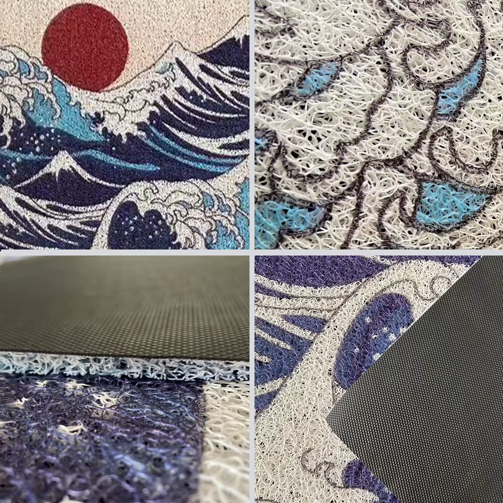 Tapis lavable en caoutchouc, antidérapant, pour couloir, paillasson ondulé, imperméable, facile à nettoyer, pour entrée, résistant à la saleté