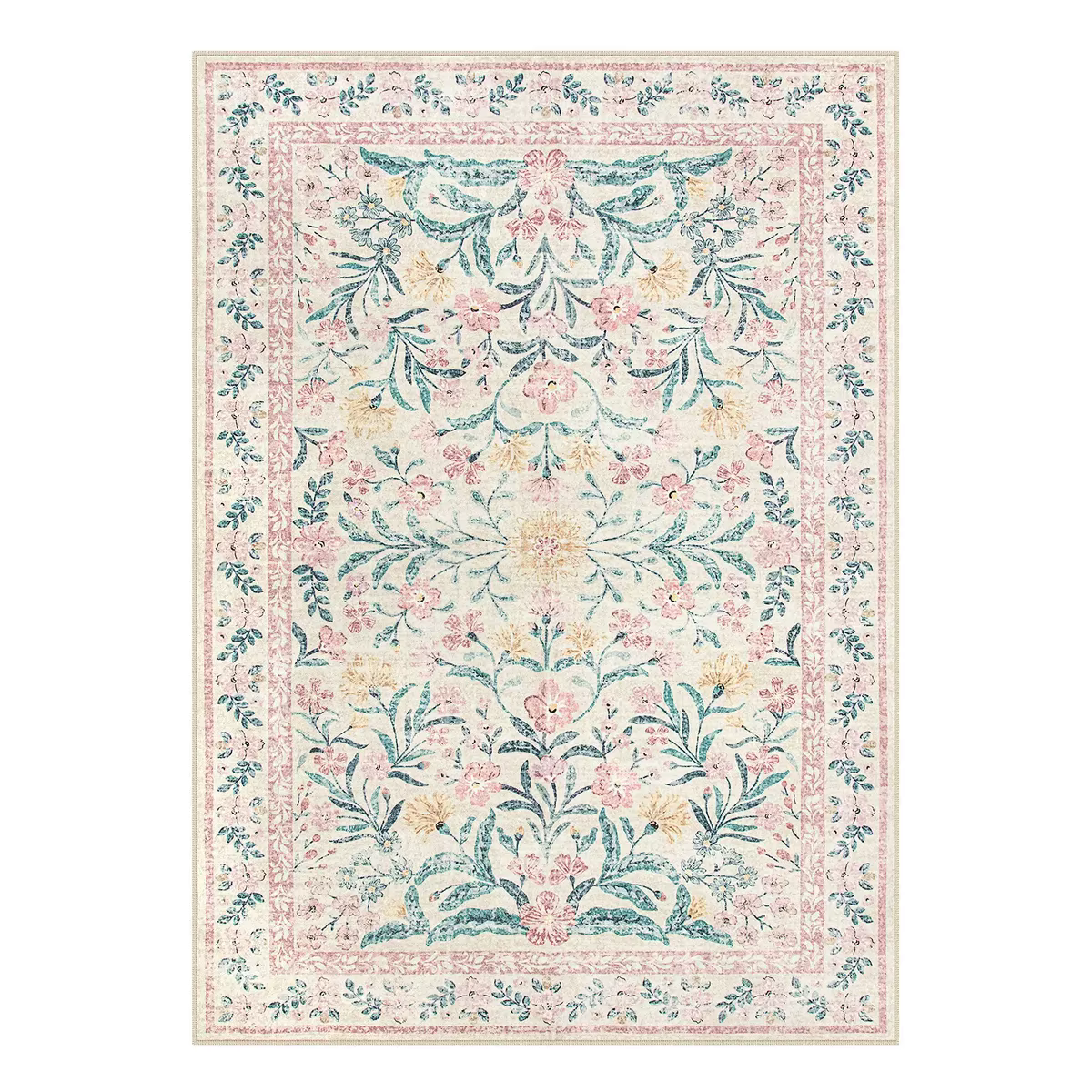 Tapis vert floral moderne de style parisien pour salon