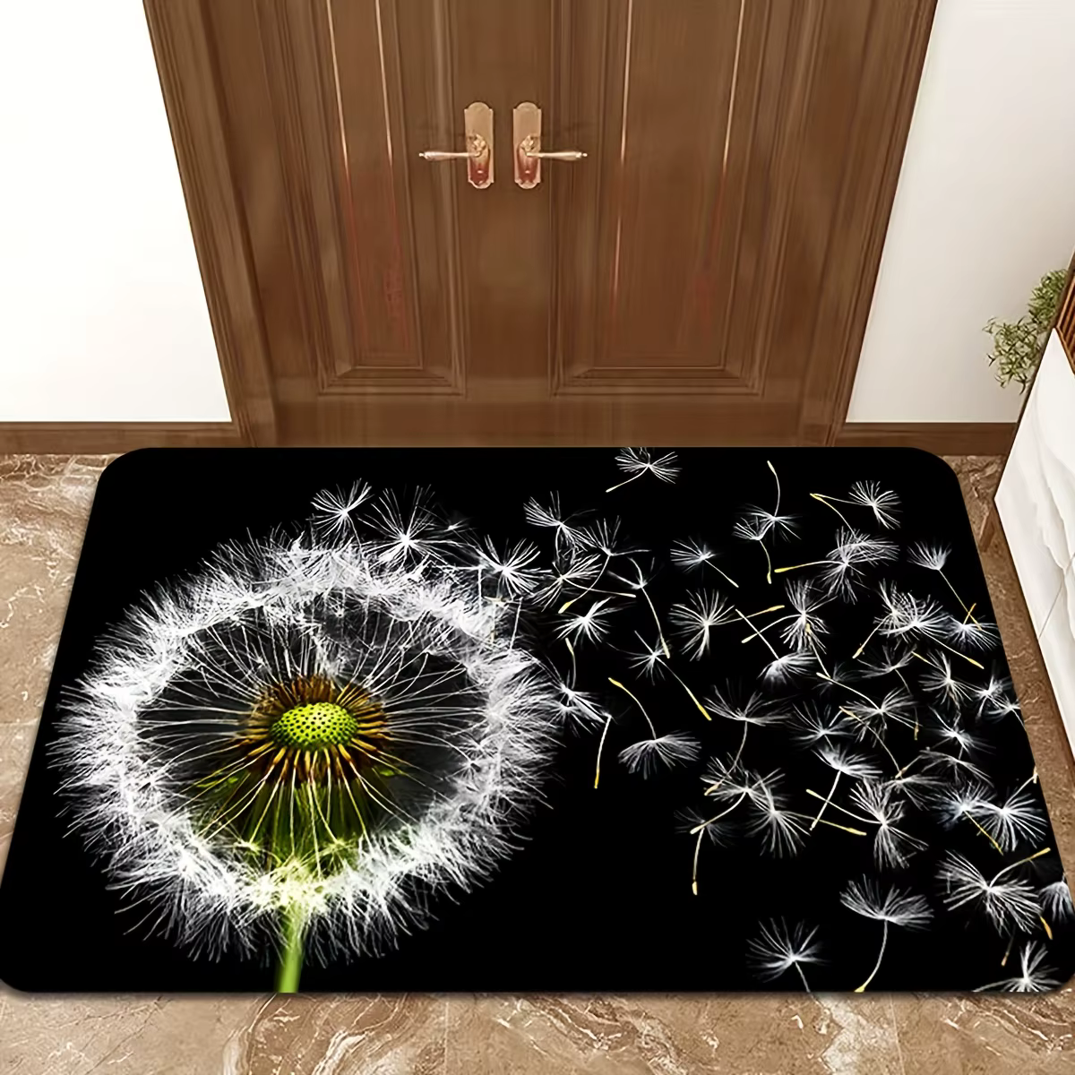Tapis de sol réaliste avec motif de pelouse verte et de pierres