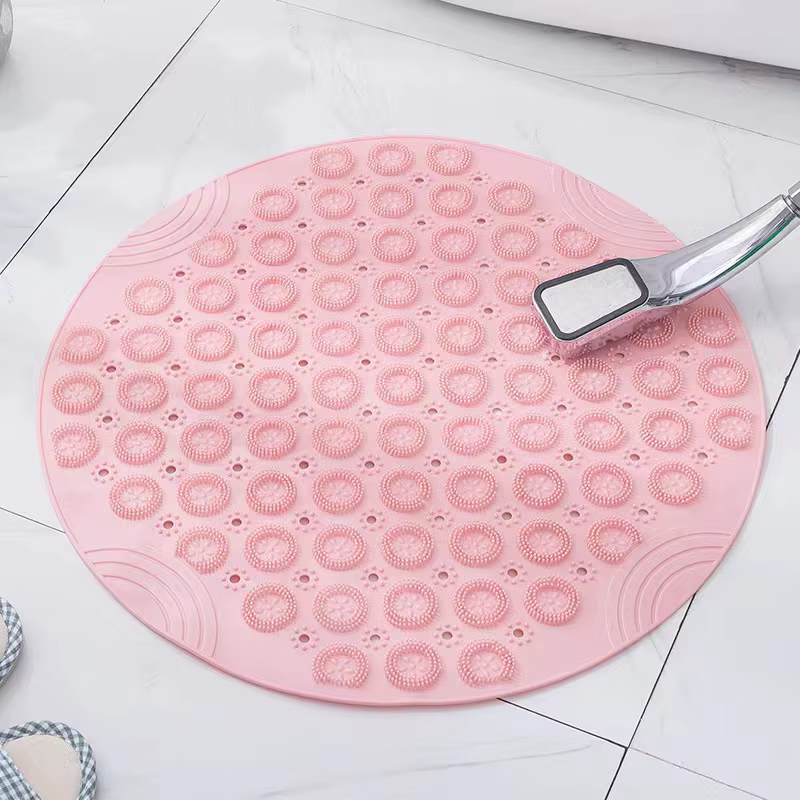 Tapis de salle de bain rond antidérapant