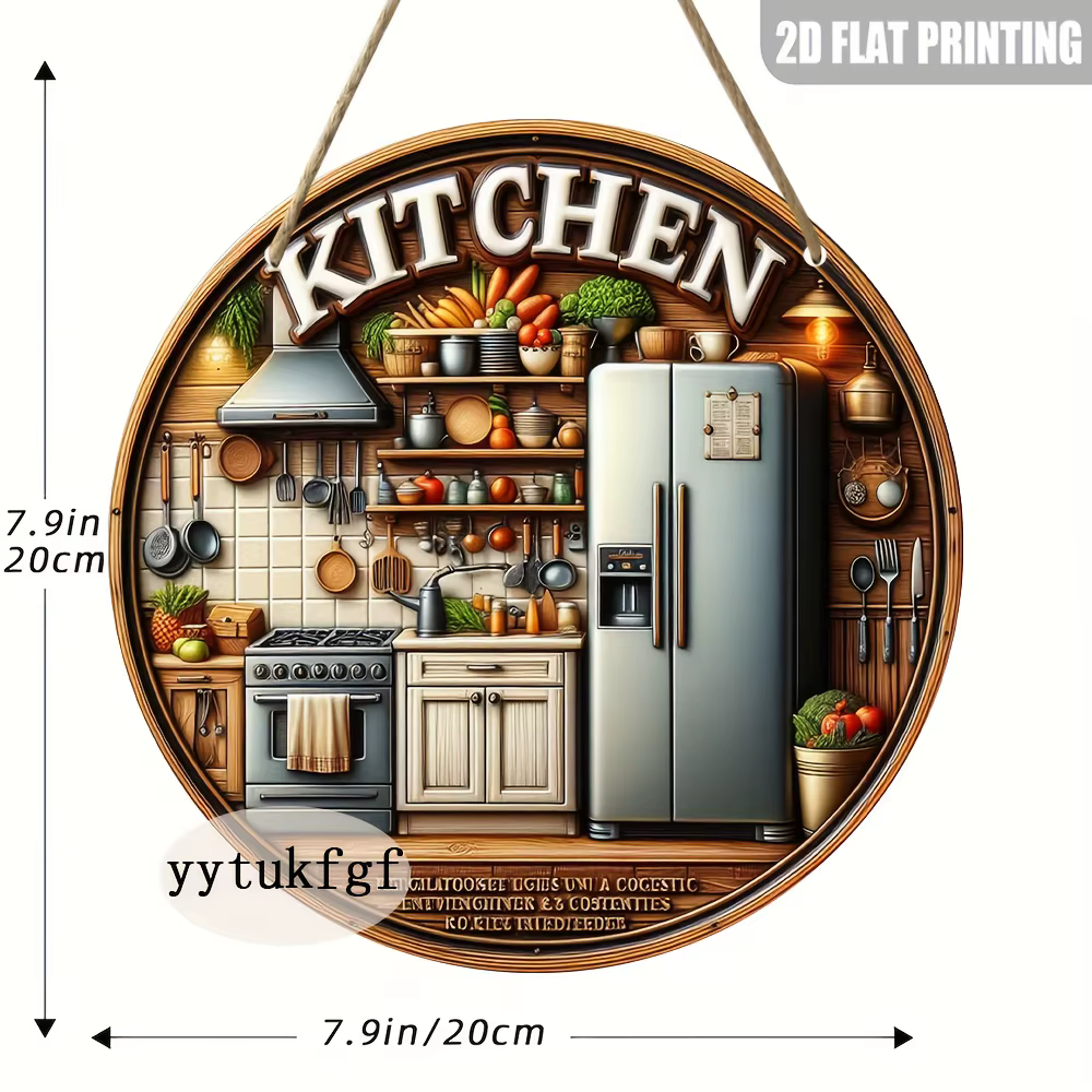 Décoration murale ronde en bois 2D - 1 pièce - 20