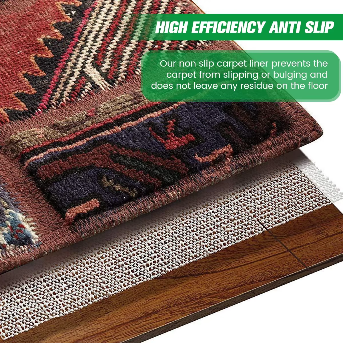 Sous-couche antidérapante pour tapis, fixateur de tapis, sous-couche multi-usages, tapis antidérapant en maille pour sols durs et coussins