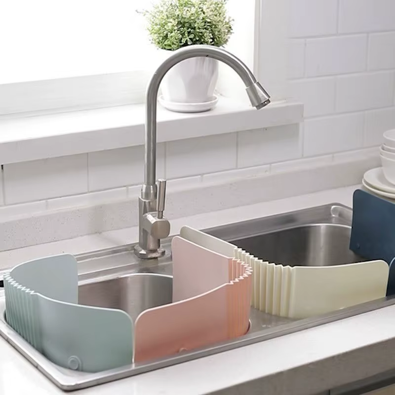 Écran anti-éclaboussures pour évier de cuisine multifonctionnel : un bloqueur d'eau polyvalent et un panneau anti-éclaboussures pour le lavage et le drainage des légumes
