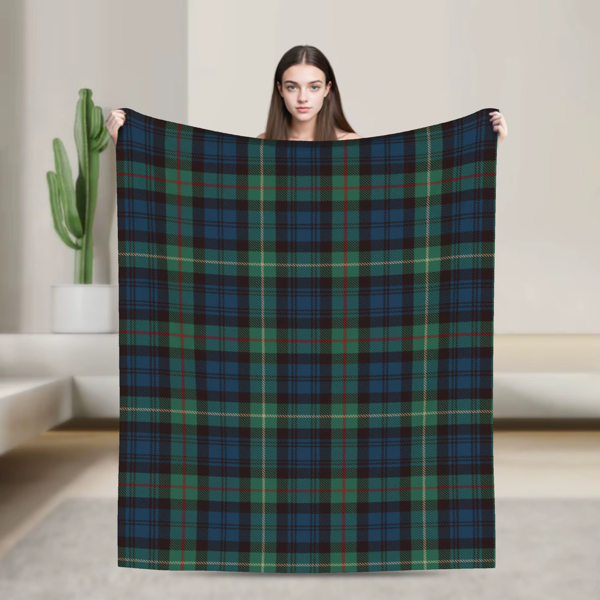 Tartan rustique vert et bleu noir montre Plaid couvertures de vacances corail polaire en peluche imprimé carreaux couvertures pour tapis de lit pièce
