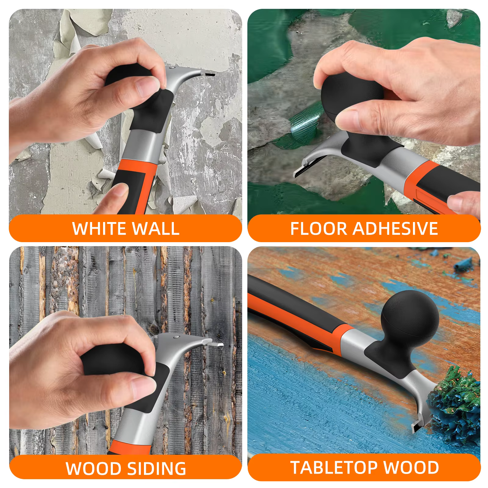 Racloir ergonomique en carbure de qualité supérieure Viladepot pour enlever le vernis, la colle, la rouille, la peinture, la résine, la glaçure sèche, les taches et le mastic