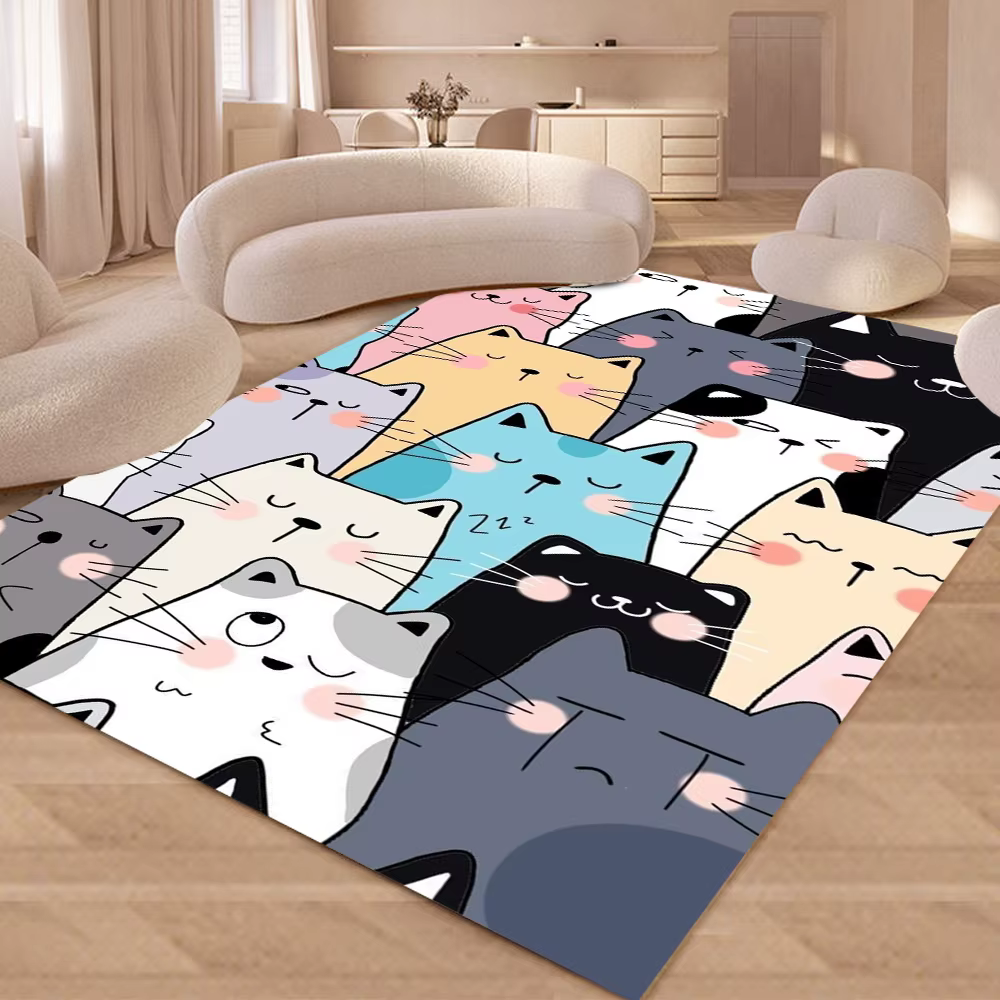 Tapis chat de dessin animé