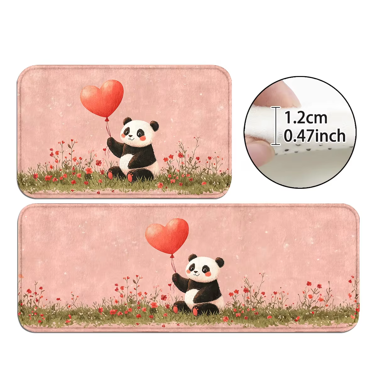 Ensemble de tapis de cuisine Panda Heart Balloon