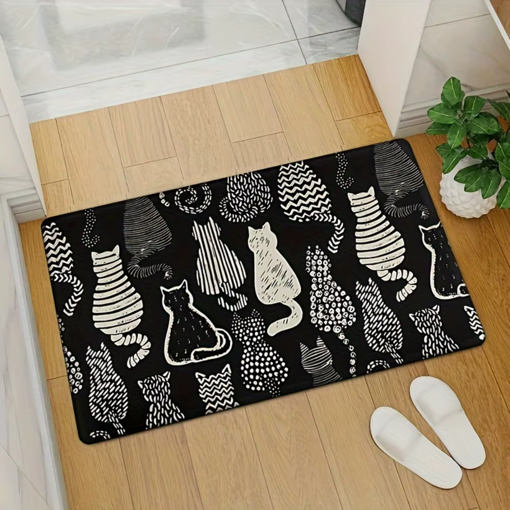 Tapis à motif de chat de dessin animé