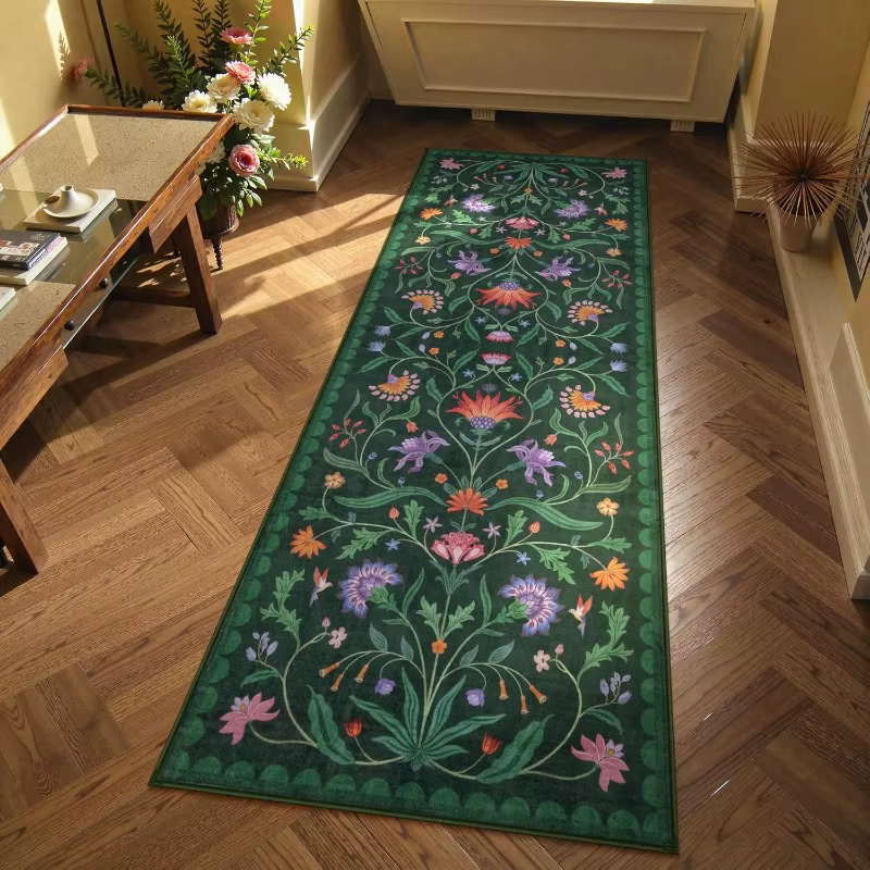 Tapis de chemin de vigne florale Boho
