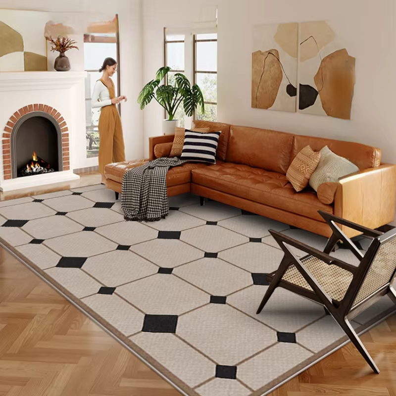Tapis rétro américain pour décoration de salon et de chambre à coucher