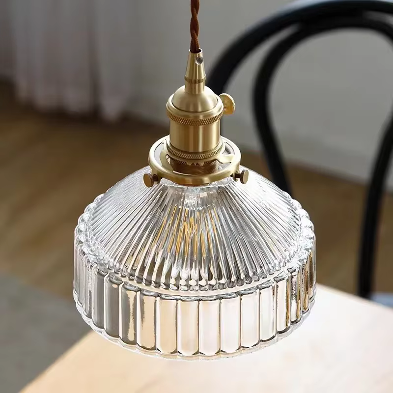 Lustre en verre et laiton de style nordique rétro, lampe de chevet créative et personnalisée pour bar, restaurant, café et chambre à coucher